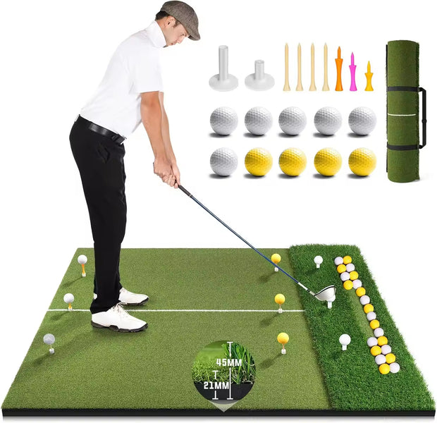 Dual-Turf Golf Mat,Golf Hitting Mats Practice Outdoor Indoor Golf Training Swing Chipping Mat