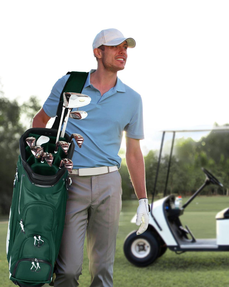 Golf Club Stand Bag, Durable Foldable Large Capacity Waterproof with 14 Dividers 6 Pockets