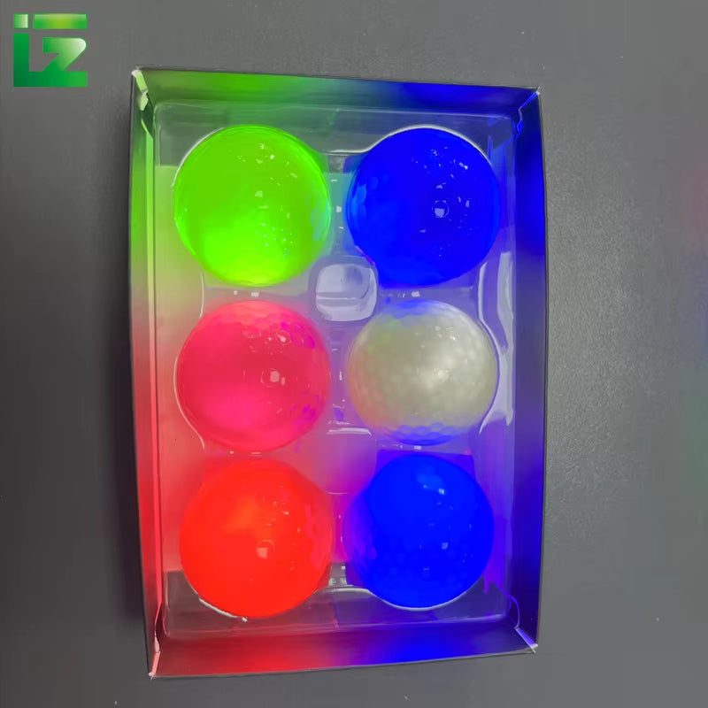 Colorful Long Time Bright LED Glow in the Dark 3 Layers Long Distance Surlyn Practice Golf Balls for Night Sports