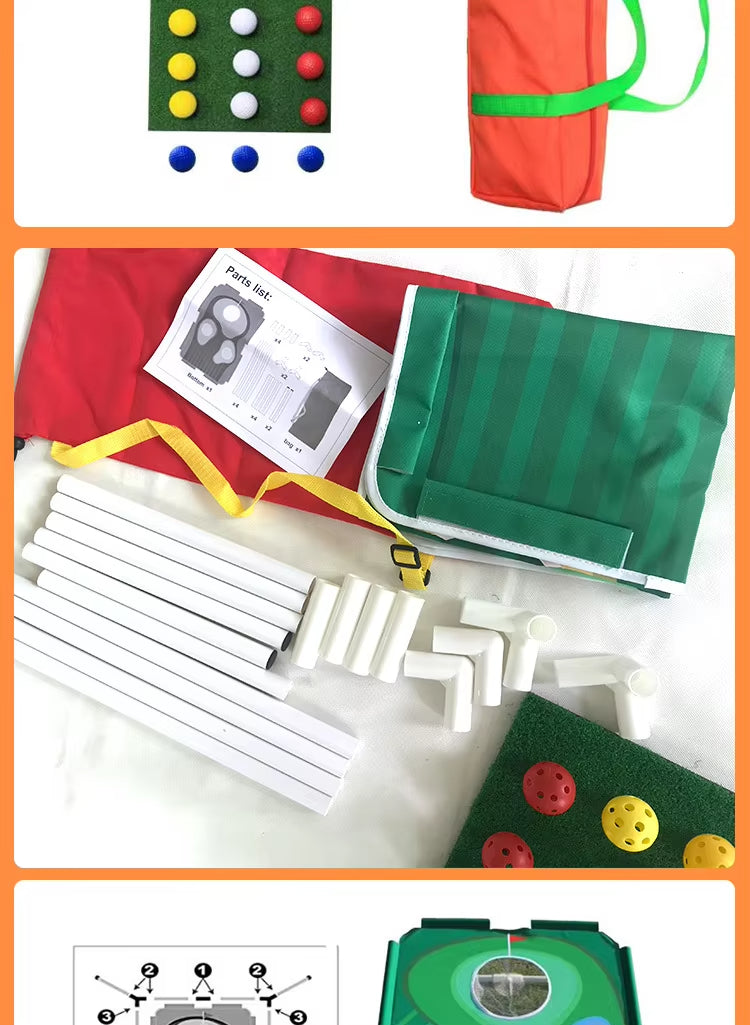 2-in-1 Outdoor Golf Training Aid Combo – Chippo Target Boards, Chipping Mats & Practice Balls