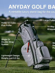 Men's Leather Golf Stand Bag | 14-Divider Waterproof PU Golf Bag | Lightweight Portable 7-14 Divider Golf Bag