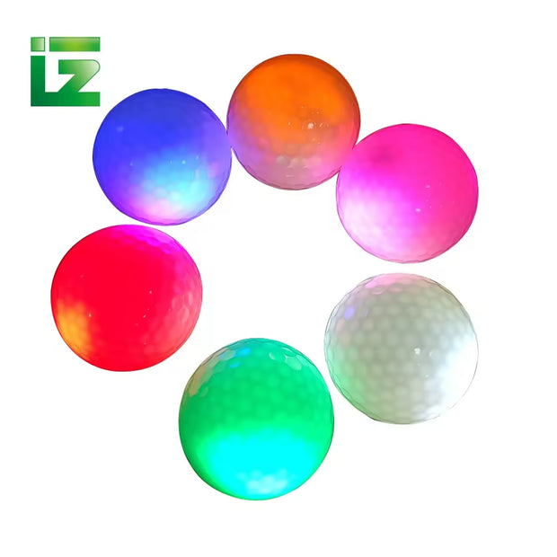 Colorful Long Time Bright LED Glow in the Dark 3 Layers Long Distance Surlyn Practice Golf Balls for Night Sports
