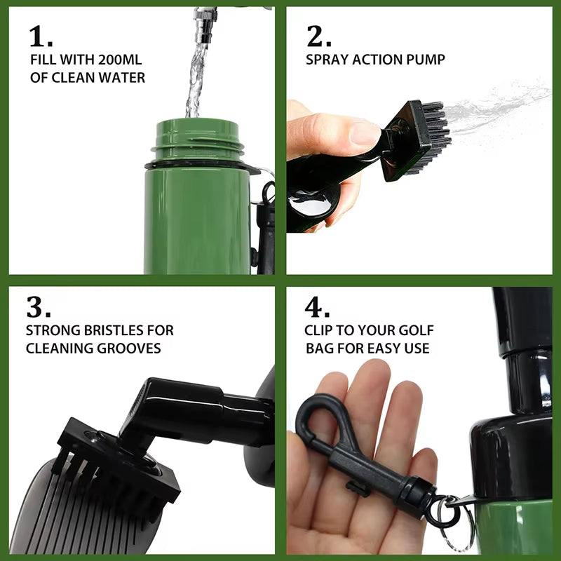 Golf Club Cleaning Brush Golf Club Cleaner Spray and Golf Club Cleaner Brush With Water and Brush