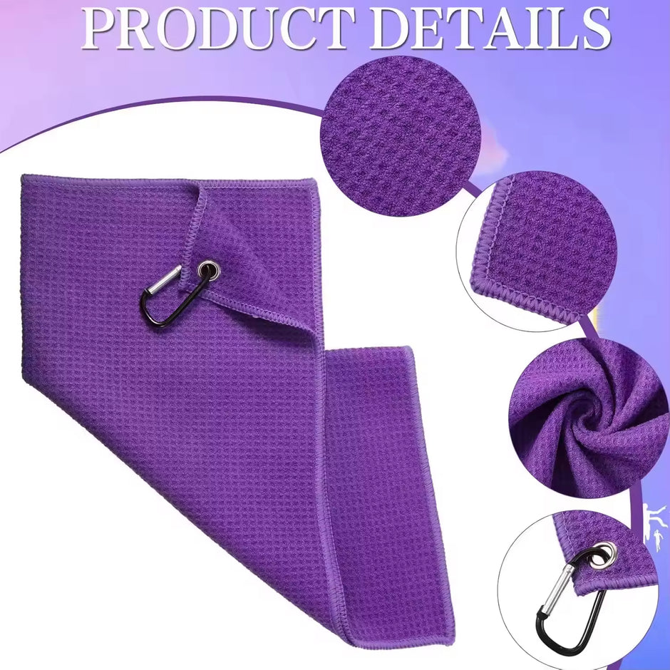Quick-Dry Reusable Microfiber Golf Towel – Soft Touch for Clubs, Sweat-Proof for Golfers