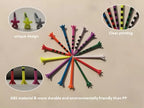 Colorful stripe 5 Prong Plastic Golf Tees, New design Plastic Golf Tees More Durable and Stable Tee