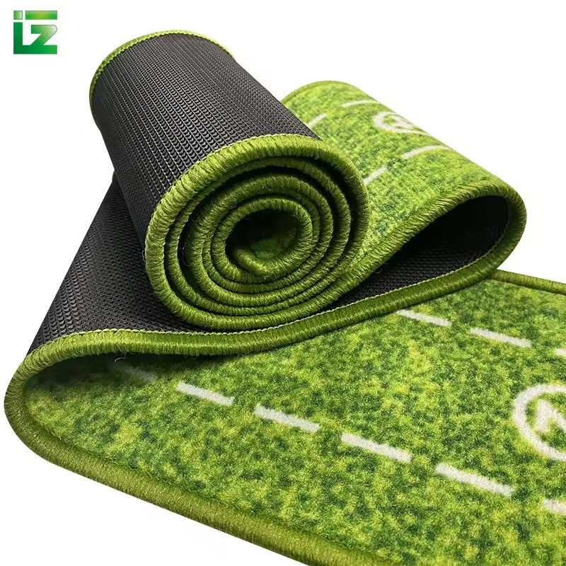 Wooden Golf Putting Mat with Auto Ball Return – Indoor Practice Mat, Velvet Surface
