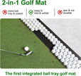 Golf Hitting Mat with Built-in Ball Tray,5x4ft 26mm Thickness Indoor Outdoor Golf Practice Mat,Turf Golf Mat