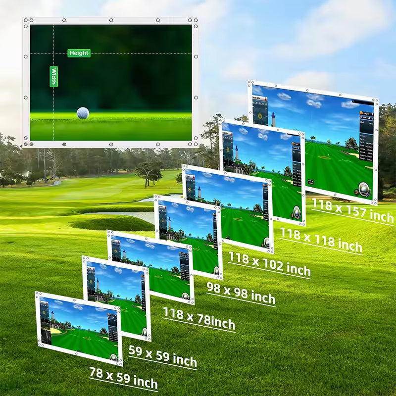 Pro Golf Simulation Curtain – Equipped with Probe & Safety Hook for Indoor/Outdoor Training